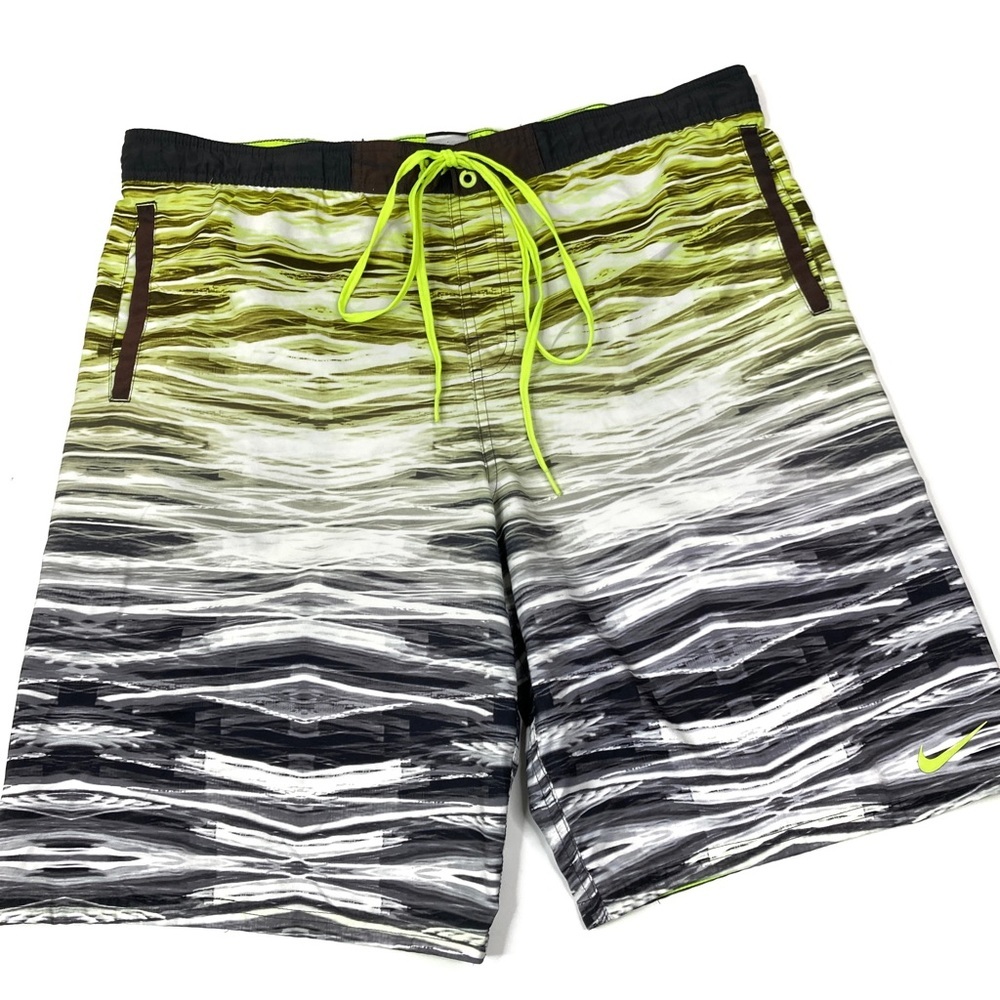 Nike | Men's Black White Yellow Board Shorts L